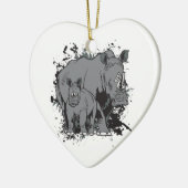 Die Rhinos Keramikornament (Links)