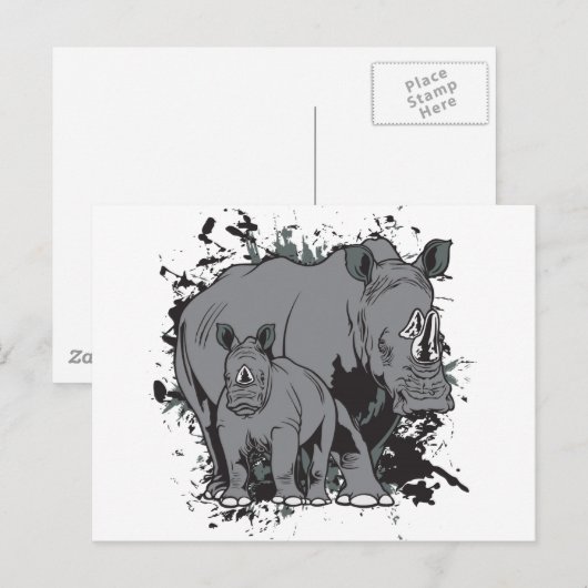 Die Rhinos Postkarte (Vorne/Hinten)