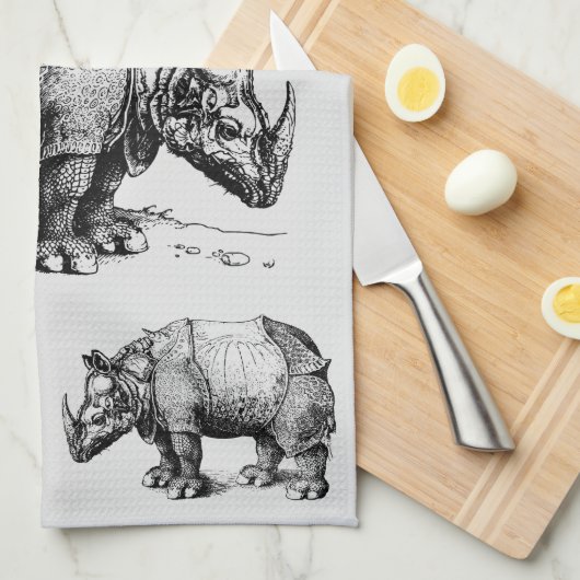 Die Rhinozeros Geschirrtuch (Viertel Falte)