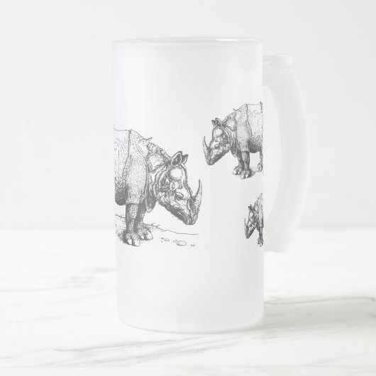 Die Rhinozeros Mattglas Bierglas (VorderseiteRechts)