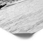 Die Rialto-Brücke ist schwarz und weiß, Venedig. Poster (Ecke)