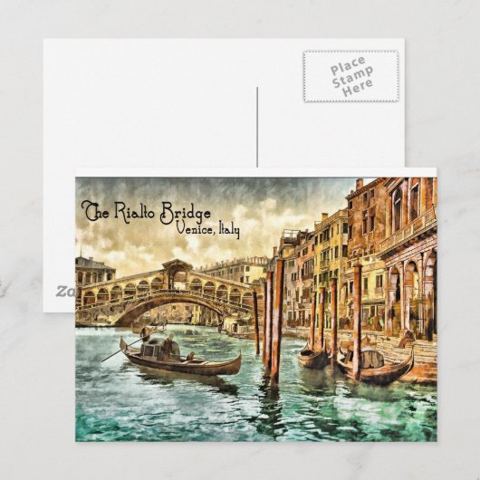 Die Rialto-Brücke Postkarte (Vorne/Hinten)