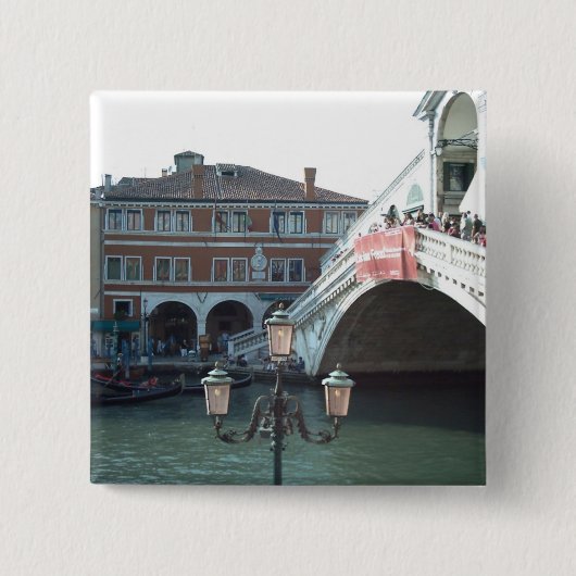 Die Rialto Brücke, Venedig Button (Vorderseite)
