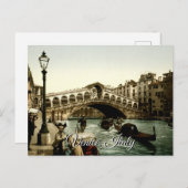 Die Rialto-Brücke Venedig Italien Grand Canal Postkarte (Vorne/Hinten)
