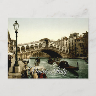Die Rialto-Brücke Venedig Italien Großer Kanal Postkarte