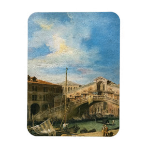 Die Rialtobrücke von Süden von Canaletto Magnet