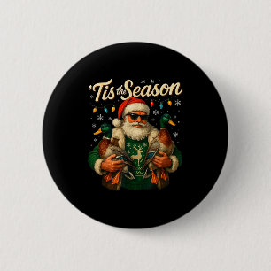 Die richtige Jahreszeit Cooler Santa-Ente Weihnach Button