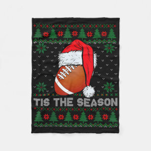 Die richtige Saison Football Lustiges Weihnachten  Fleecedecke