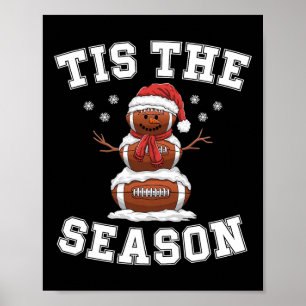 Die richtige Saison Football Weihnachten Santa Hut Poster
