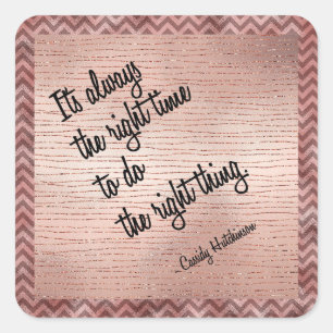 Die richtige Zeit Quadratischer Aufkleber