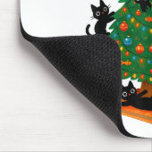 Die richtige Zeit Weihnachtsbaum Süße schwarze Kat Mousepad (Ecke)