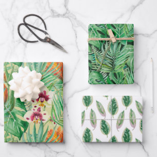 Die riesigen Blätter von Palmen und Monstera