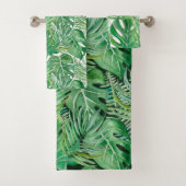 Die riesigen Blätter von Palmen und Monstera Badhandtuch Set (Insitu)