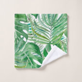 Die riesigen Blätter von Palmen und Monstera Badhandtuch Set (Waschlappen)