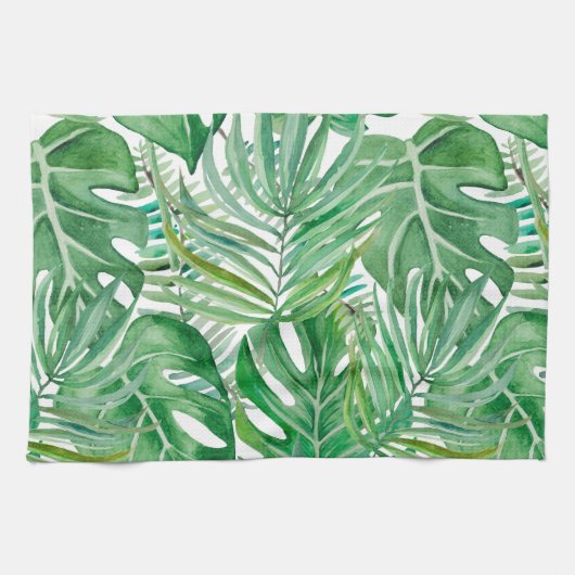 Die riesigen Blätter von Palmen und Monstera Geschirrtuch (Horizontal)