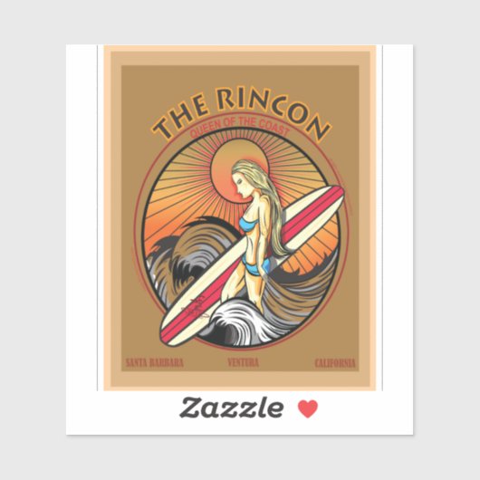 DIE RINCON VENTURA KALIFORNIEN AUFKLEBER (Blatt)