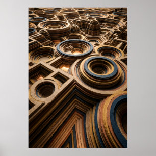 Die Ringe der Zeit Heilige Geometrie Wandkunst Poster