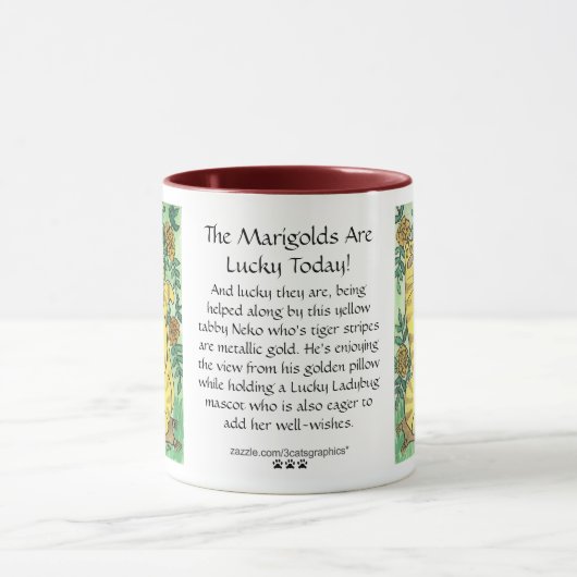 Die Ringelblumen sind heute glücklich! Tasse (Zentrum)