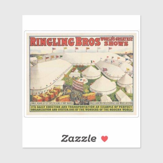 Die Ringling Bros. Zirkus Aufkleber (Blatt)