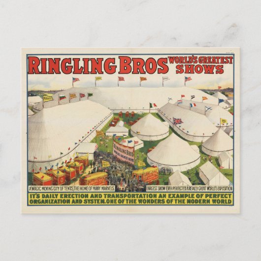 Die Ringling Bros. Zirkus Postkarte (Vorderseite)