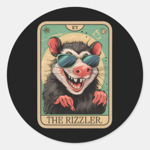 Die Rizzler Tarot Card Autism Funny Meme Autistic Runder Aufkleber