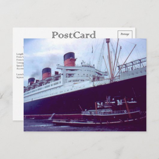 Die RMS Queen Mary Postcard Collection Postkarte (Vorne/Hinten)