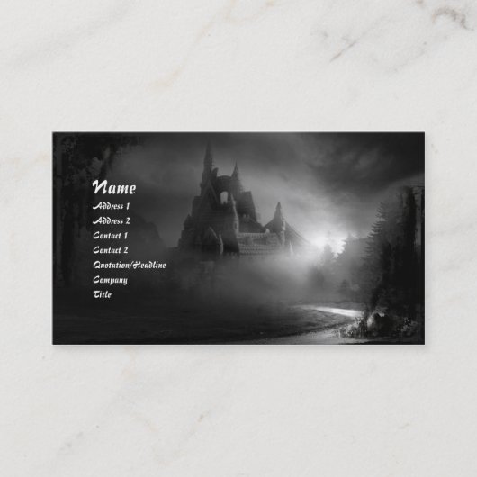 Die Road Zuhause Gothic Business Card Visitenkarte (Vorderseite)