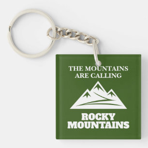 Die Rocky Mountains rufen Zitat zum Wanderweg Schlüsselanhänger