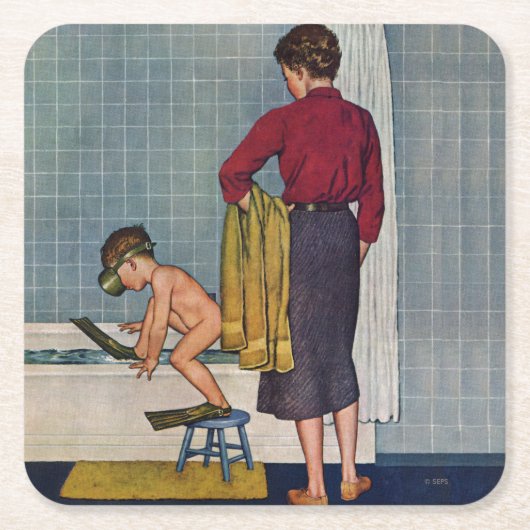 Die Röhre Rechteckiger Pappuntersetzer (Vorderseite)