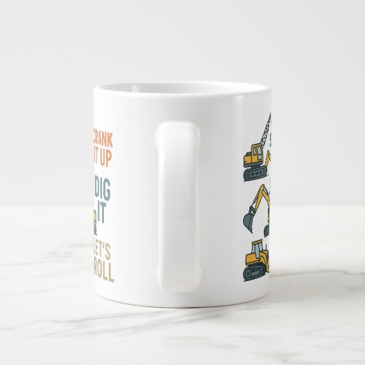 Die Roll-Baumaschine Lasse den Graph nach oben. Jumbo-Tasse (Rückseite)