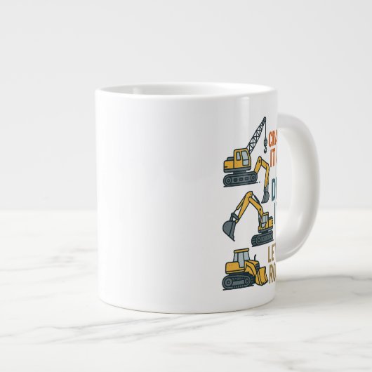 Die Roll-Baumaschine Lasse den Graph nach oben. Jumbo-Tasse (Vorderseite Rechts)