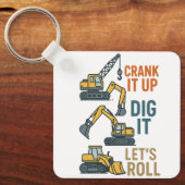 Die Roll-Baumaschine Lasse den Graph nach oben. Schlüsselanhänger (Vorderseite)