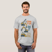 Die Roll-Baumaschine Lasse den Graph nach oben. T-Shirt (Vorne ganz)