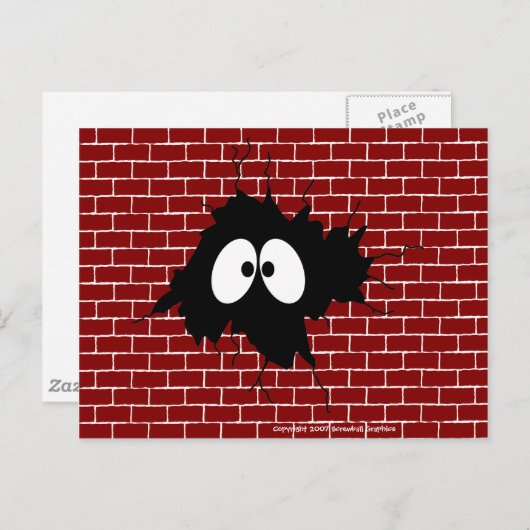 Die Rolle der Postkarte an der Wand (Vorne/Hinten)