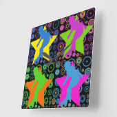 Die Rolle Derby der Pop-Kunst-Frauen Quadratische Wanduhr (Winkel)