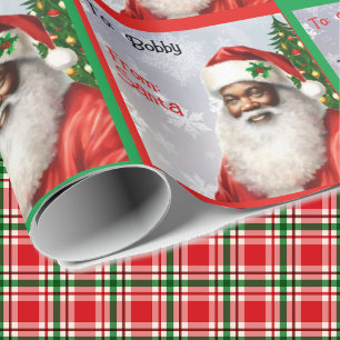 Die Rolle des afroamerikanischen Weihnachtsmanns Geschenkpapier