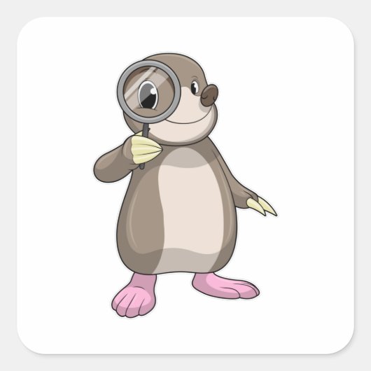 Die Rolle mit dem Zierglas Quadratischer Aufkleber (Vorderseite)