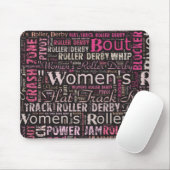 Die Rollen-Derby-Text-Collage der Frauen Mousepad (Mit Mouse)