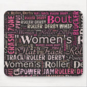 Die Rollen-Derby-Text-Collage der Frauen Mousepad (Vorne)