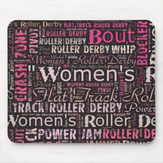 Die Rollen-Derby-Text-Collage der Frauen Mousepad (Vorne)