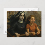 Die Rollercoaster Ride Beängstigend Nonnen und Kin Postkarte (Vorne/Hinten)