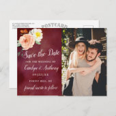 Die Romantik der blühenden Hochzeitskollektion Ankündigungspostkarte (Vorne/Hinten)