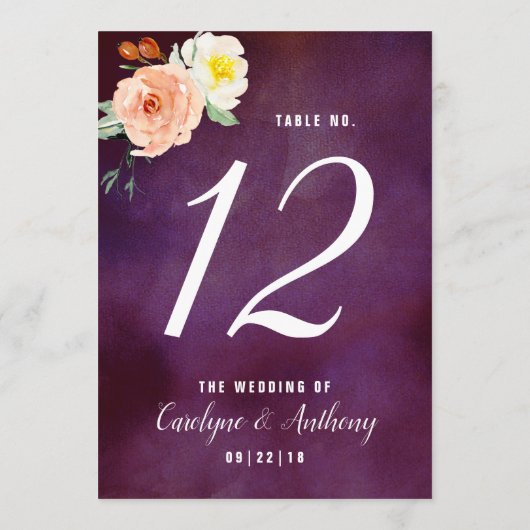 Die Romantik der blühenden Hochzeitskollektion Einladung (Rückseite)