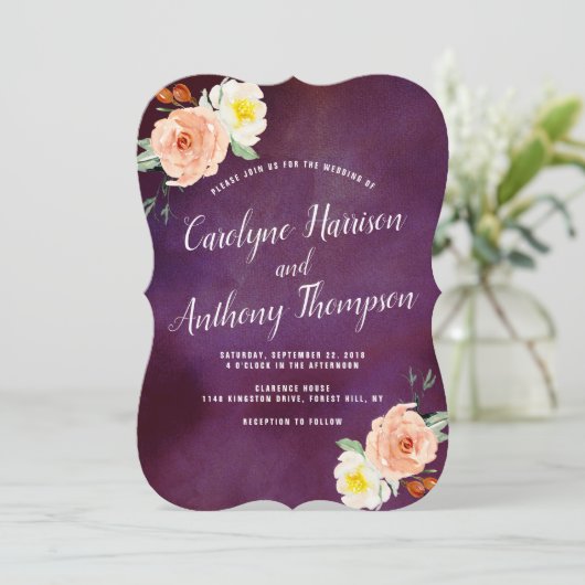 Die Romantik der blühenden Hochzeitskollektion Einladung (Stehend Vorderseite)