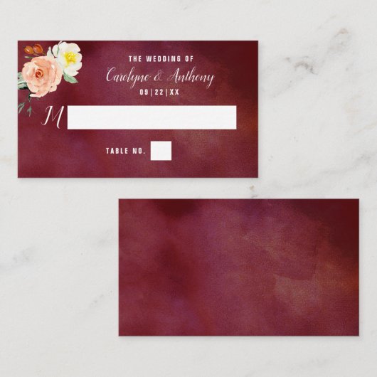 Die Romantik der blühenden Hochzeitskollektion Platzkarte (Vorne/Hinten)