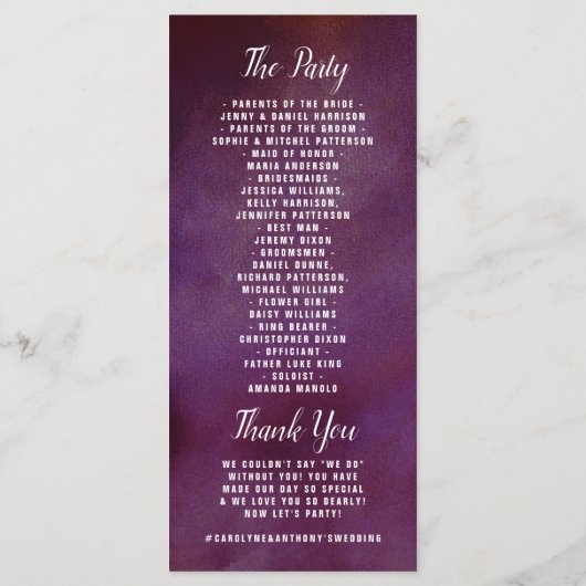 Die Romantik der blühenden Hochzeitskollektion Programm (Rückseite)