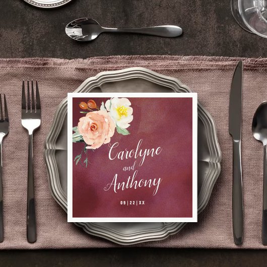 Die Romantik der blühenden Hochzeitskollektion Serviette