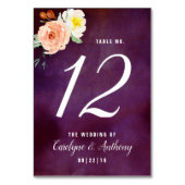 Die Romantik der blühenden Hochzeitskollektion Tischnummer (Rückseite)