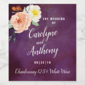 Die Romantik der blühenden Hochzeitskollektion Weinetikett (Einzelnes Label)