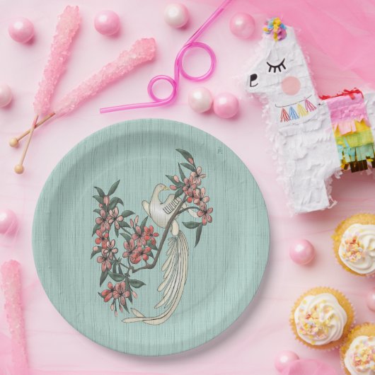 Die Romantik der Seidenaqua Pappteller (Party)